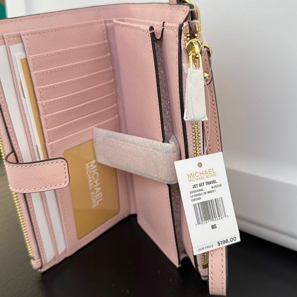 Michael Kors Jet Set double zip wallet phone case wristlet - Picture 5 of 9